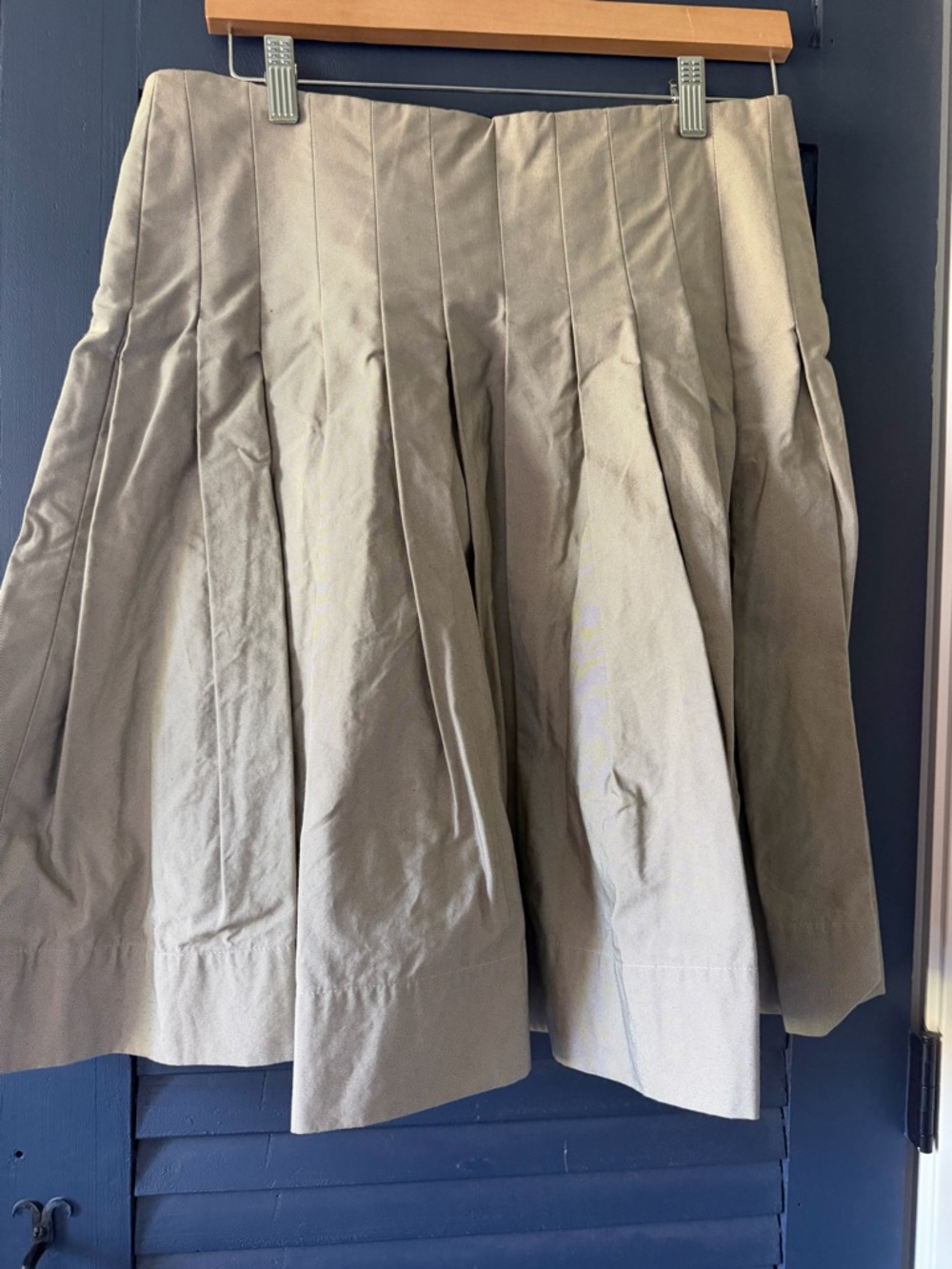 Pauw Amsterdam Olive Khaki Pleated A-Line Skirt